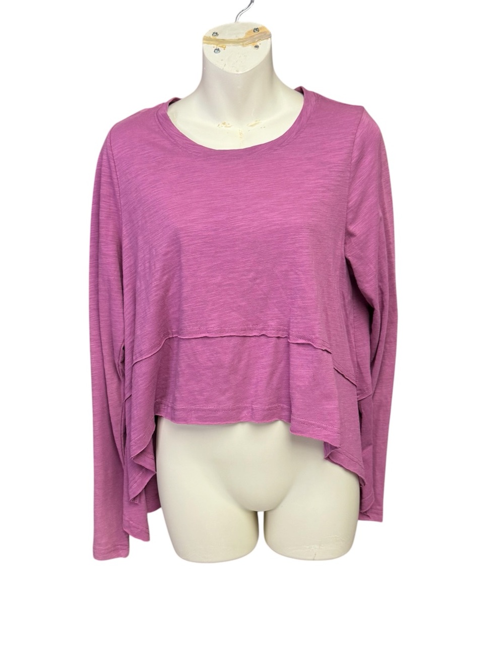 Cotton Bleu size medium  NWT  Relaxed Long-Sleeve Tee in Mauve slight crop